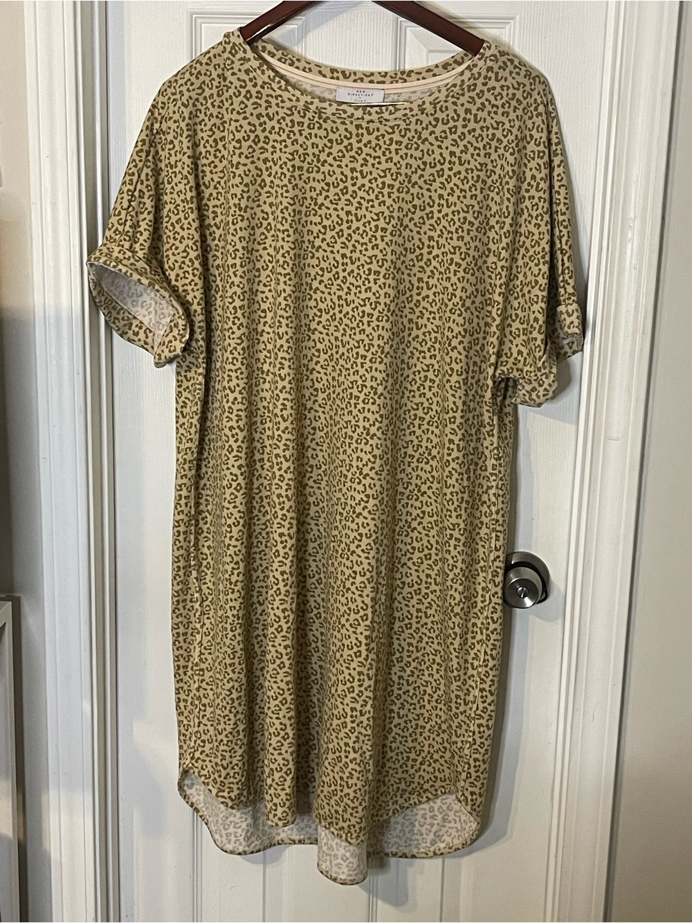 New Directions Studio Leopard-Print Dress in Beige and Tan